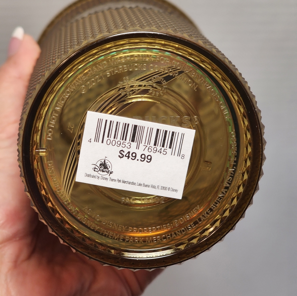 Disney Starbucks WDW 50th Anniversary GOLD Tumbler NWT - Picture 6 of 7